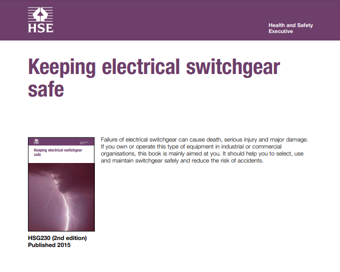 Keeping electrical switchgear safe - HSG230 by HSE UK